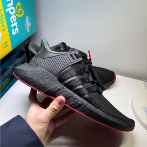 Adidas EQT Black and Red Sneakers
